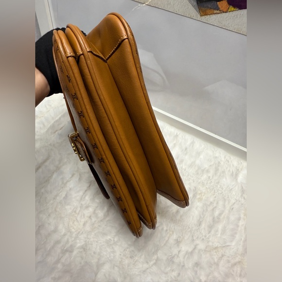 CELINE-Brown Leather Shoulder Bag - Picture 12 of 12